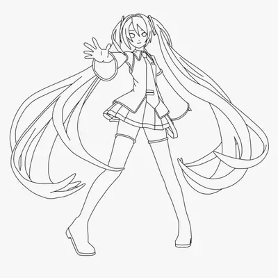 Desenho da Hatsune Miku (Vocaloid) para Colorir