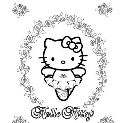 Desenho da Hello Kitty Bailarina para Colorir