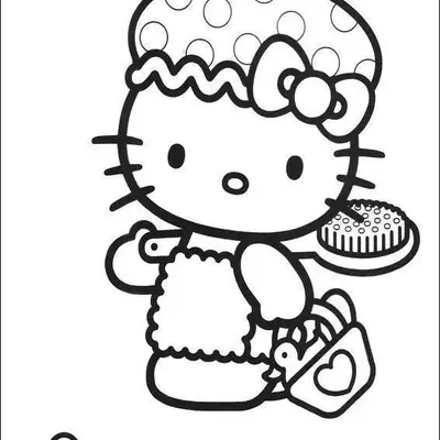 Desenho da Hello Kitty Preparada para o Banho para Colorir