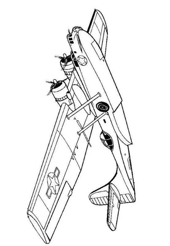 Desenho de um grande hidroavião (avião anfíbio) clássico com duas hélices. A aeronave é vista por baixo em voo, destacando seu casco projetado para pouso na água e o símbolo da estrela militar nas asas.