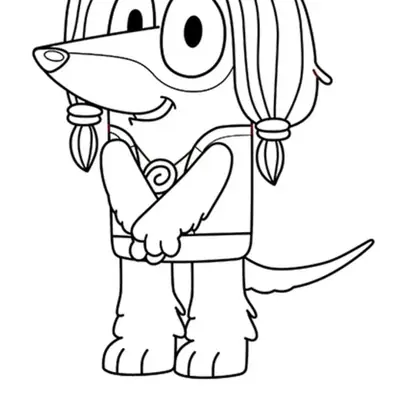 Indy: A Doce Amiga da Bluey para Colorir e Imprimir