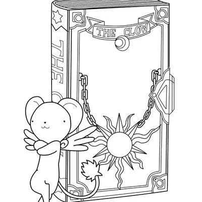 Desenho do Livro das Cartas Clow com Kero para Colorir