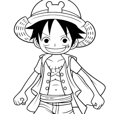 Desenho do Luffy (One Piece) Chibi para Colorir