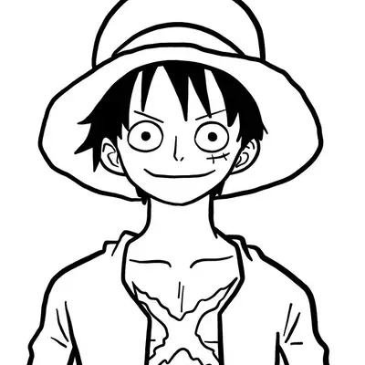 Desenho do Luffy de One Piece para Colorir