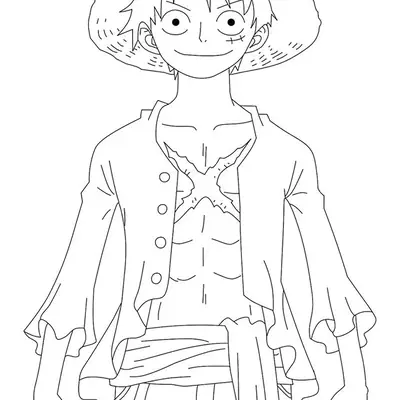 Desenho do Luffy (Post-Timeskip) para Colorir