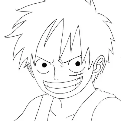 Desenho do Rosto do Luffy (One Piece) para Colorir