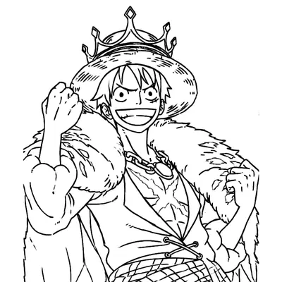 Desenho do Luffy Rei dos Piratas para Colorir