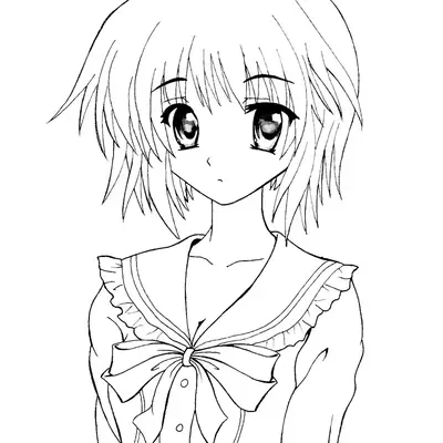 Desenho de Menina Anime Estudante para Colorir