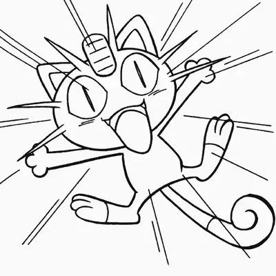 Desenho do Pokémon Meowth para Colorir