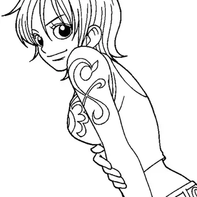 Desenho da Nami de One Piece para Colorir