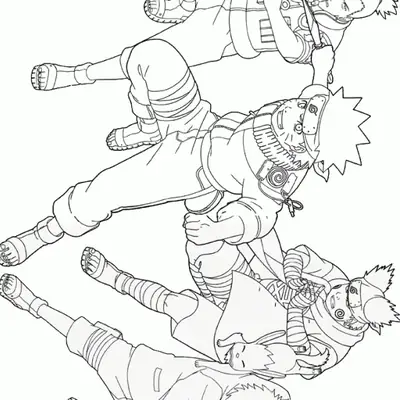 Desenho do Naruto e seus Amigos Ninjas para Colorir