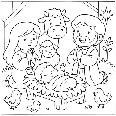 O Verdadeiro Natal: Nascimento de Jesus para Colorir
