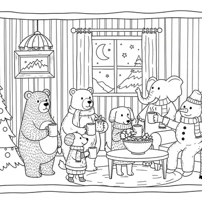 Festa na Cabana: Animais e Boneco de Neve no Natal