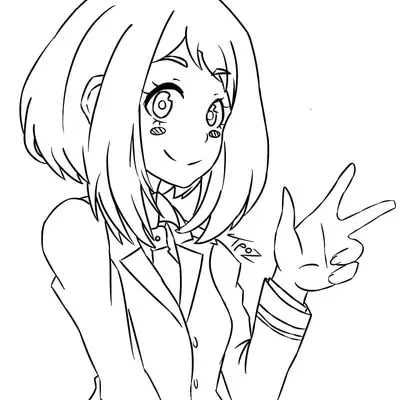 Desenho da Ochaco Uraraka (My Hero Academia) para Colorir