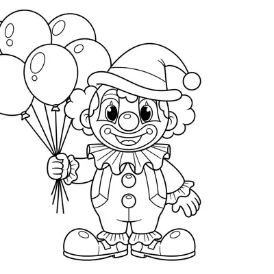 Alegria no Ar: O Pequeno Palhaço para Colorir