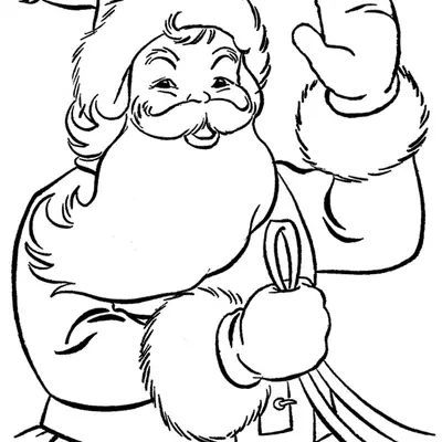 Natal Amigo: Papai Noel Acenando para Colorir