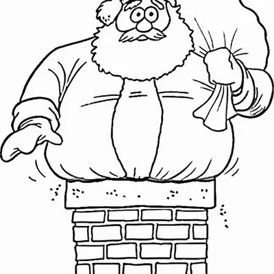 Missão Telhado: Papai Noel na Chaminé para Colorir