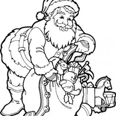 Oficina do Noel: Papai Noel Organizando Presentes para Colorir