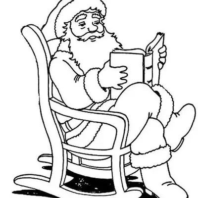 Momento de Descanso: Papai Noel Lendo para Colorir