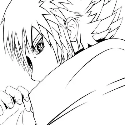 Desenho de Personagem de Anime Ninja com Olhar Intenso para Colorir