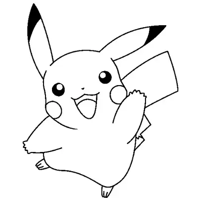 Desenho do Pikachu Alegre para Colorir
