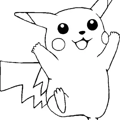 Desenho do Pikachu Saltando de Alegria para Colorir