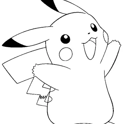 Desenho do Pikachu Sorridente para Colorir