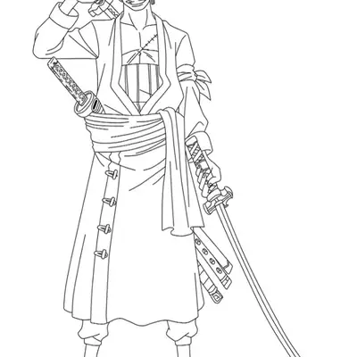 Desenho do Roronoa Zoro de One Piece para Colorir