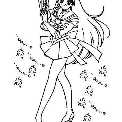 Desenho da Sailor Mars (Rei Hino) para Colorir