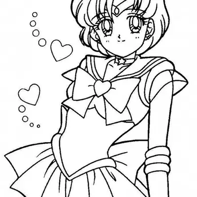 Desenho da Sailor Mercury (Ami Mizuno) para Colorir