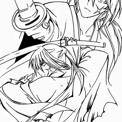 Desenho do Samurai X (Kenshin Himura) para Colorir