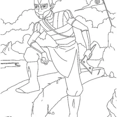 Desenho do Sokka (Avatar) como Guerreiro para Colorir