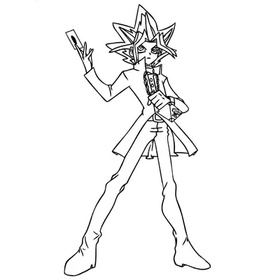 Desenho do Yami Yugi com Enigma do Milênio para Colorir